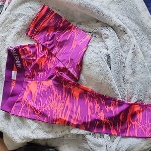 Fun purple and pink knee length leggings